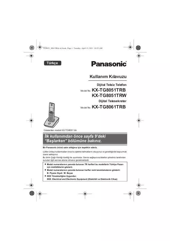 Mode d'emploi PANASONIC KXTG8051TRB