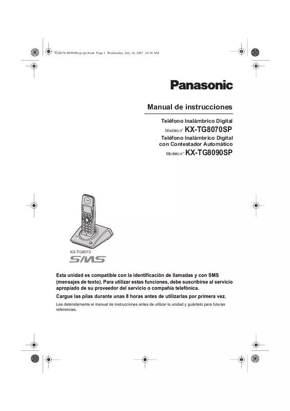 Mode d'emploi PANASONIC KX-TG8090SP
