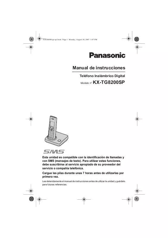 Mode d'emploi PANASONIC KX-TG8200SP