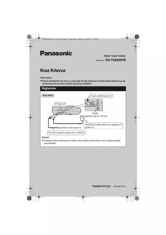 Mode d'emploi PANASONIC KXTG8200TR