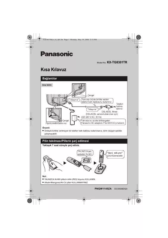 Mode d'emploi PANASONIC KXTG8301TR