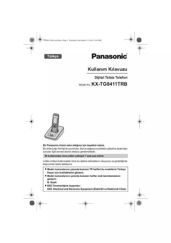 Mode d'emploi PANASONIC KXTG8411TR