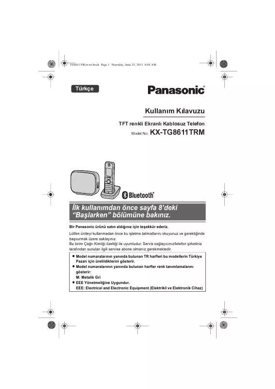 Mode d'emploi PANASONIC KXTG8611TRM
