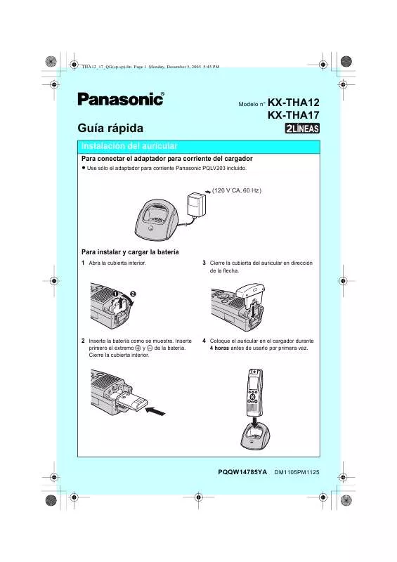 Mode d'emploi PANASONIC KX-THA12
