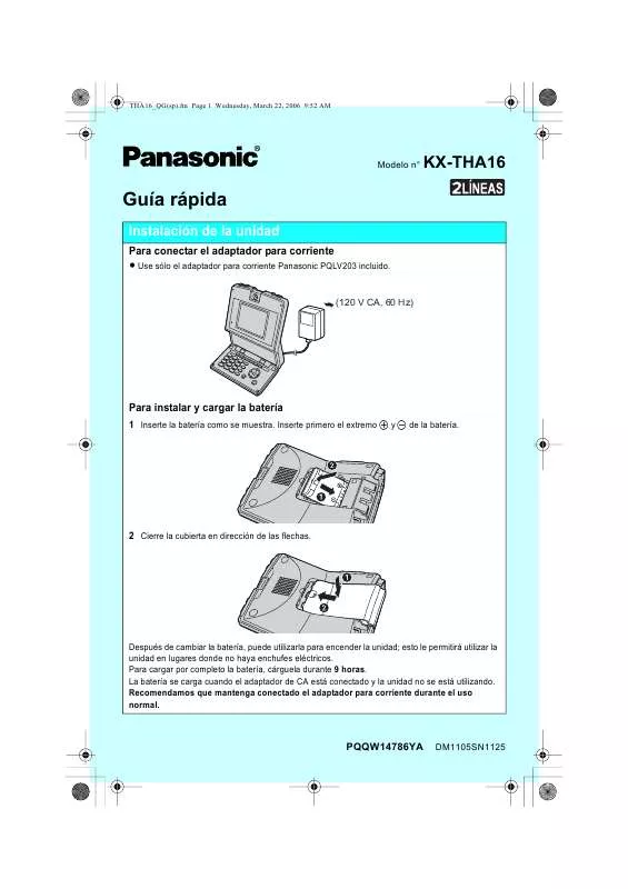 Mode d'emploi PANASONIC KX-THA16