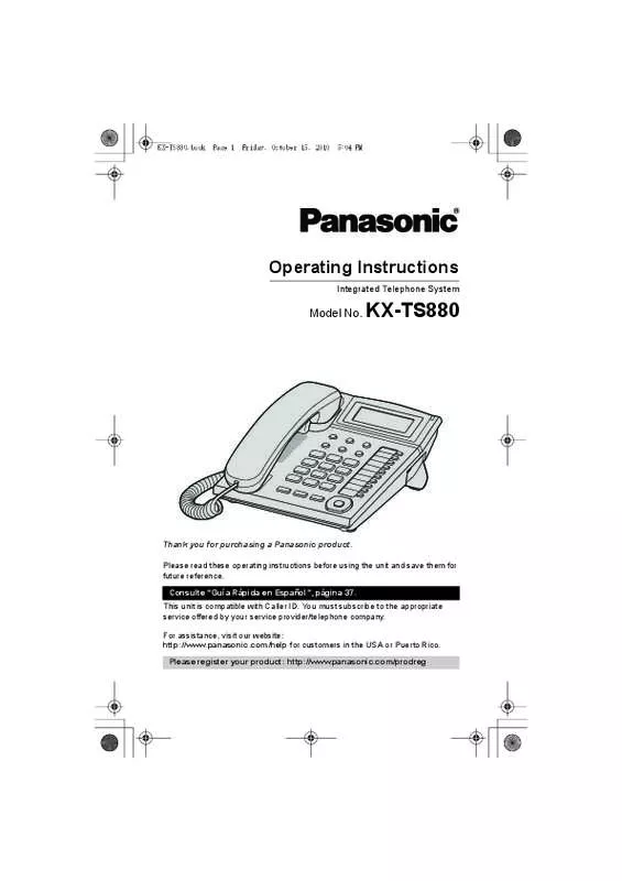 Mode d'emploi PANASONIC KX-TS880EX