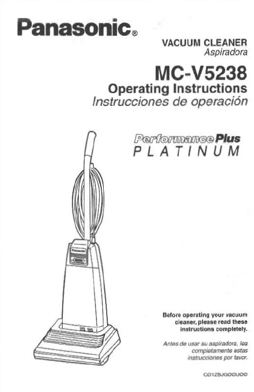 Mode d'emploi PANASONIC MC-V5238