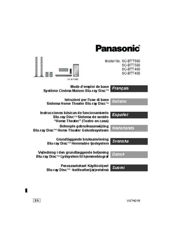 Mode d'emploi PANASONIC SC-BTT400EGK