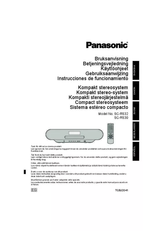 Mode d'emploi PANASONIC SC-RS32EG