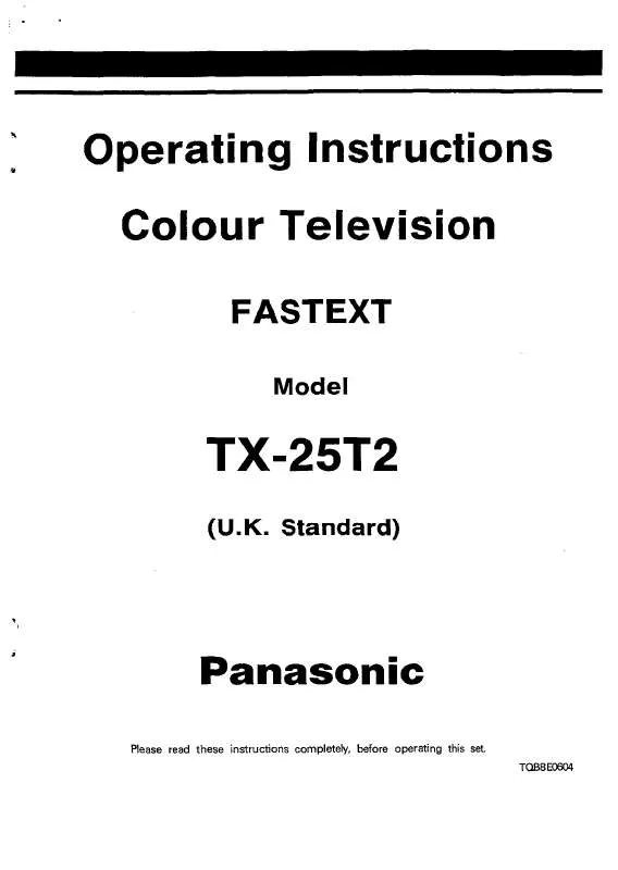 Mode d'emploi PANASONIC TX25T2