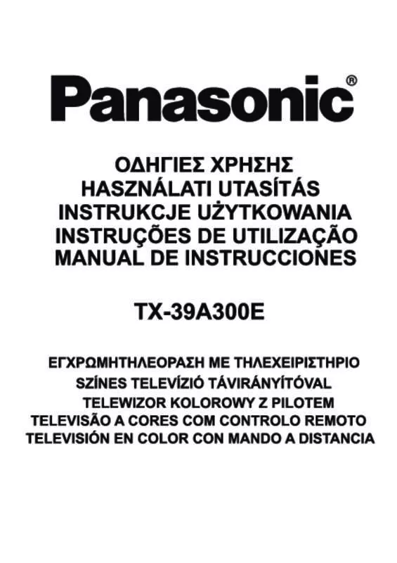 Mode d'emploi PANASONIC TX-39A300E