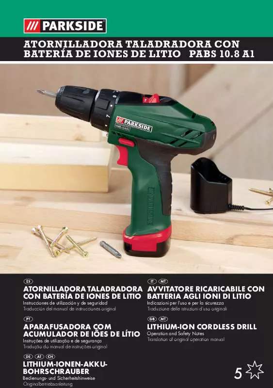 Mode d'emploi PARKSIDE PABS 10.8 A1 LITHIUM-ION CORDLESS DRILL