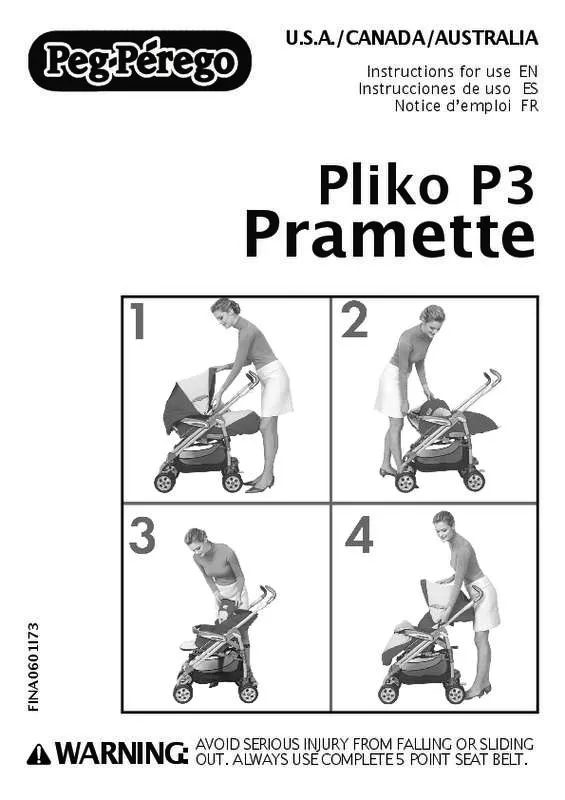 Mode d'emploi PEG PEREGO PRAMETTE PLIKO P3