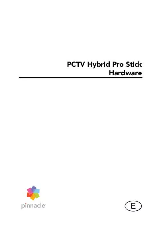Mode d'emploi PINNACLE PCTV HYBRID PRO STICK 320E