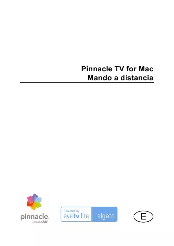 Mode d'emploi PINNACLE TV FOR MAC