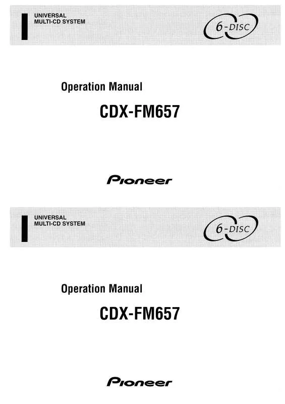 Mode d'emploi PIONEER CDX-FM657