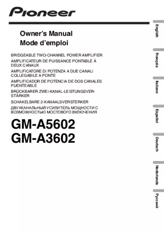 Mode d'emploi PIONEER GM-A3602