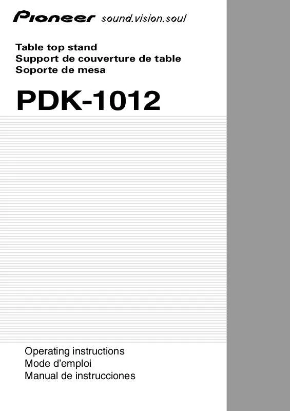 Mode d'emploi PIONEER PDK-1012