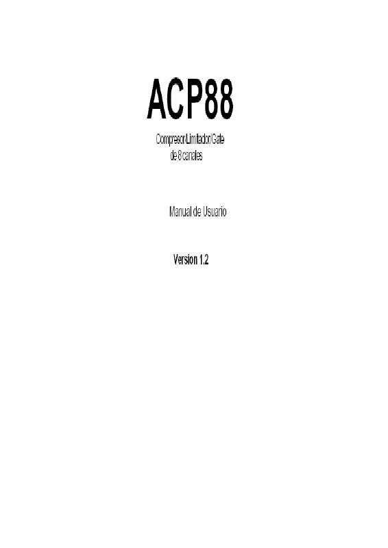 Mode d'emploi PRESONUS ACP88