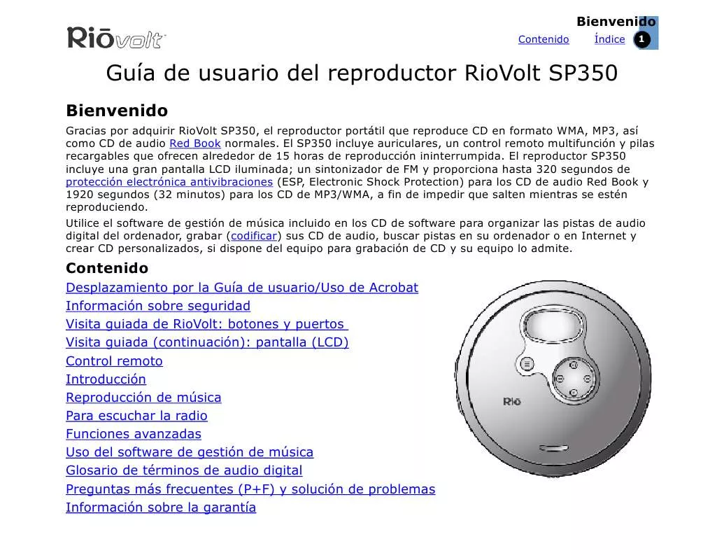 Mode d'emploi RIO RIOVOLT SP350