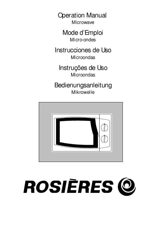 Mode d'emploi ROSIERES RMO 200 CRB