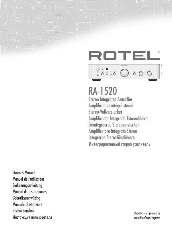 Mode d'emploi ROTEL RA-1520
