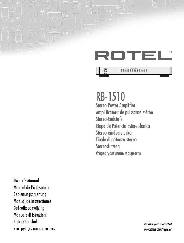 Mode d'emploi ROTEL RB-1510