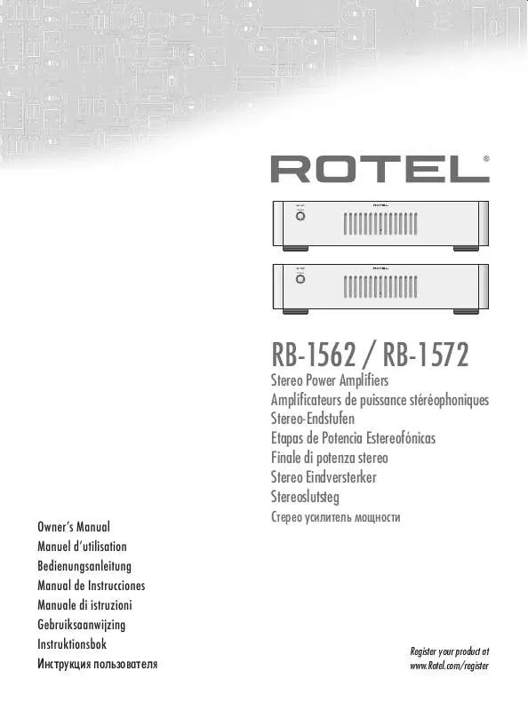 Mode d'emploi ROTEL RB-1572