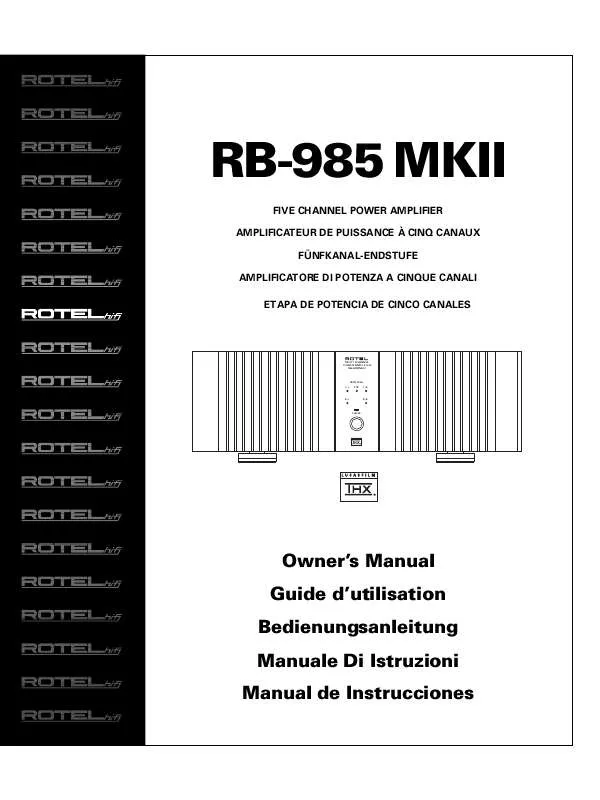 Mode d'emploi ROTEL RB-985 MK II