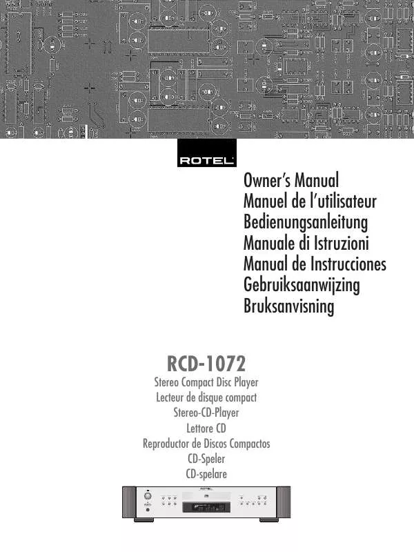 Mode d'emploi ROTEL RCD-1072
