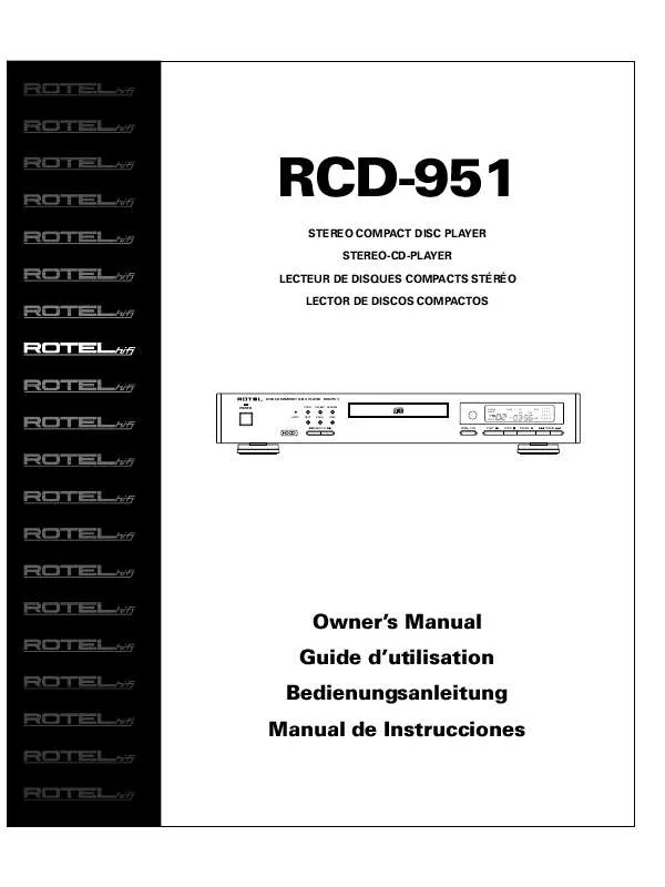 Mode d'emploi ROTEL RCD-951