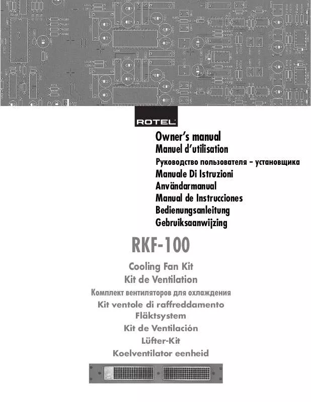 Mode d'emploi ROTEL RKF-100