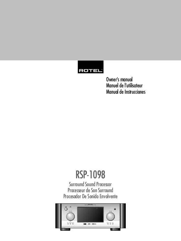 Mode d'emploi ROTEL RSP-1098