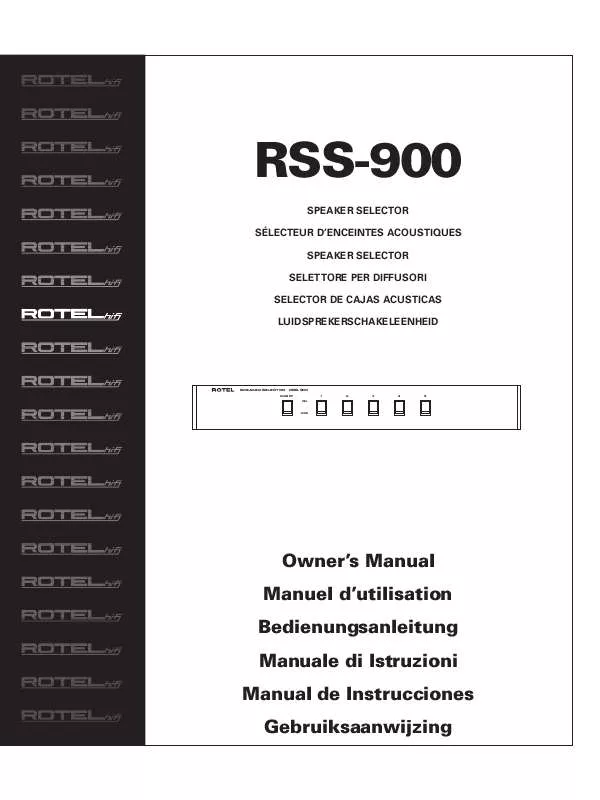 Mode d'emploi ROTEL RSS-900