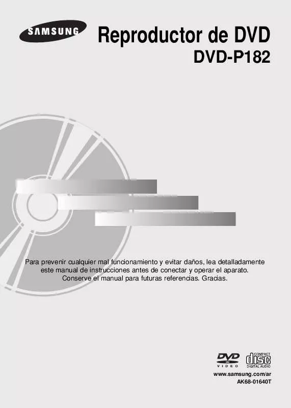Mode d'emploi SAMSUNG DVD-P182
