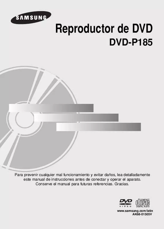 Mode d'emploi SAMSUNG DVD-P185