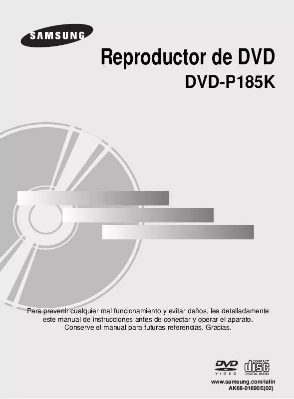 Mode d'emploi SAMSUNG DVD-P185K