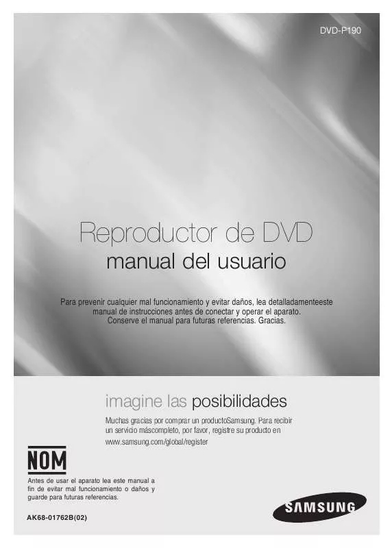 Mode d'emploi SAMSUNG DVD-P190