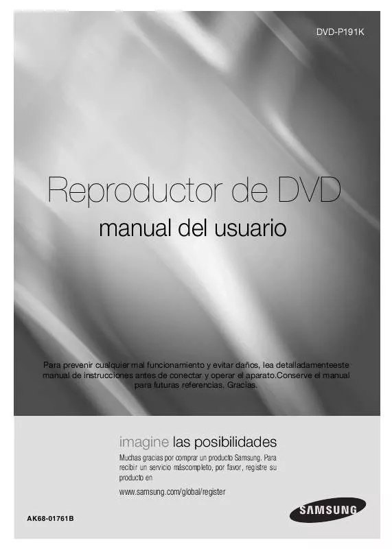 Mode d'emploi SAMSUNG DVD-P191K