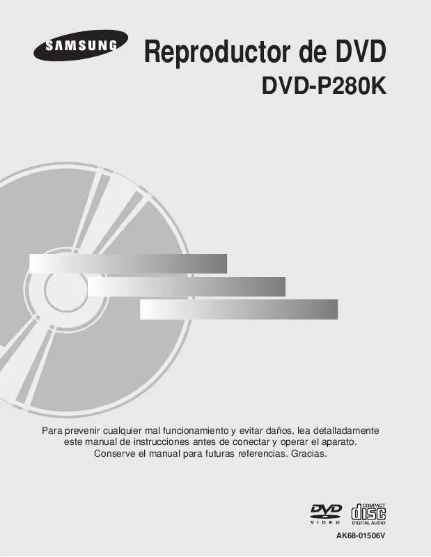 Mode d'emploi SAMSUNG DVD-P280K