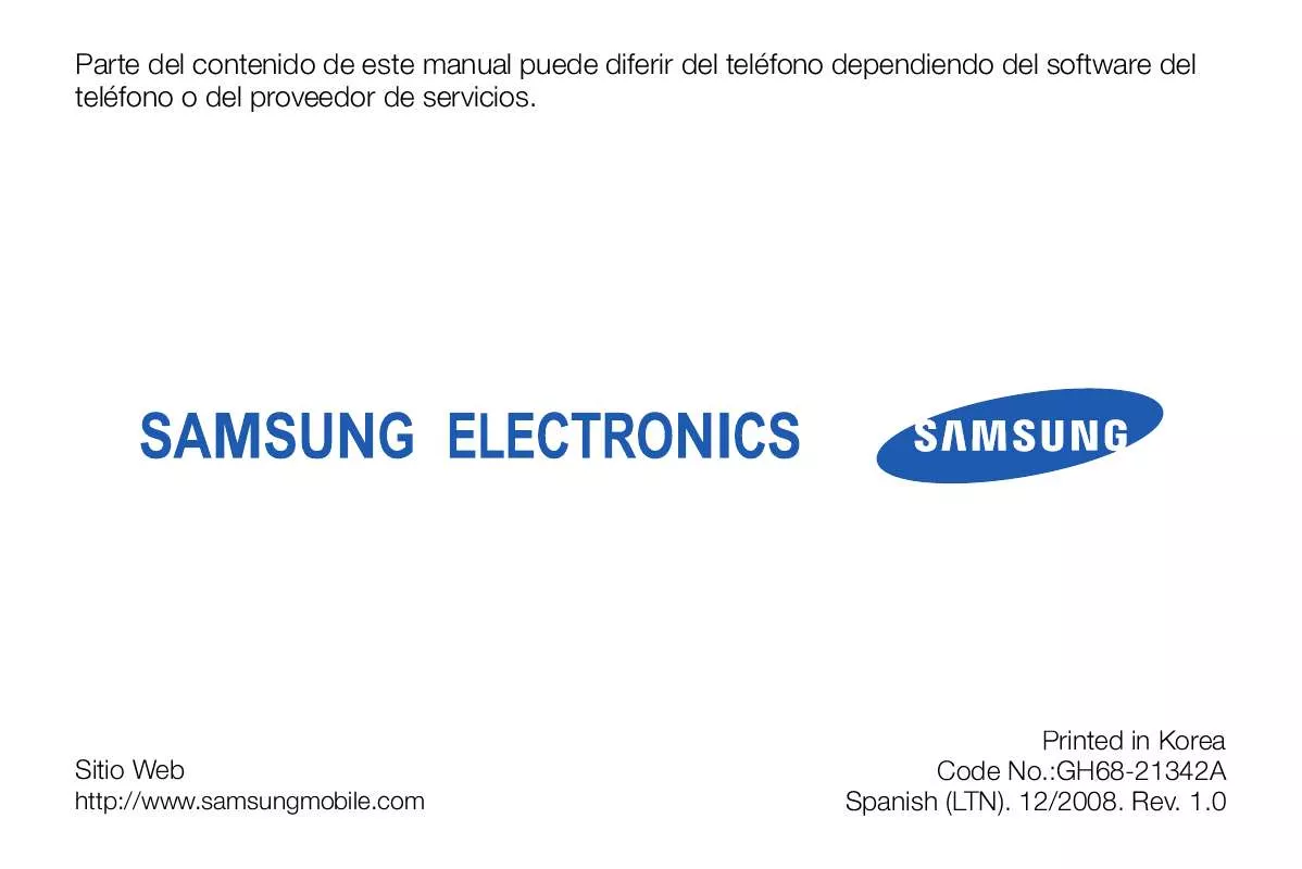 Mode d'emploi SAMSUNG MOBILE PHONE TOUCH SCREEN