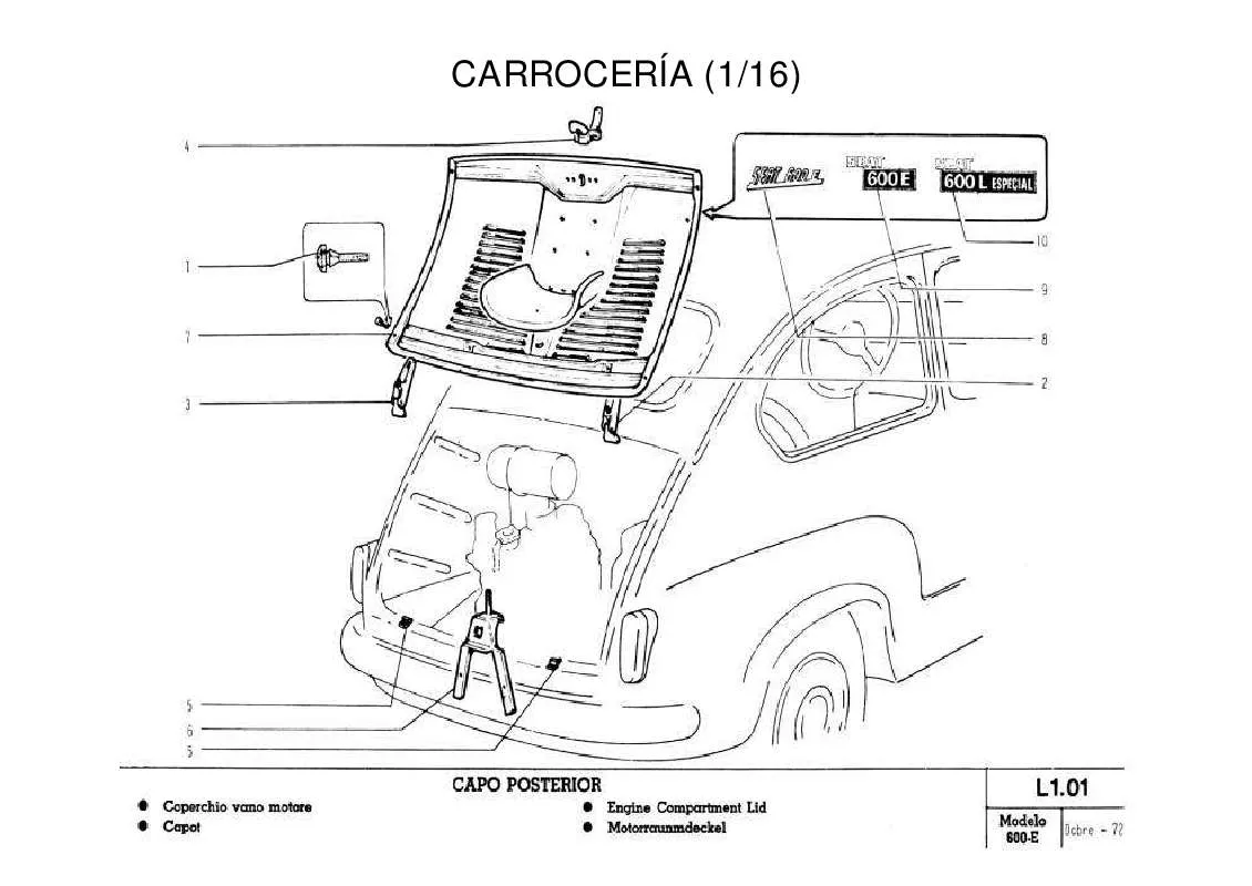 Mode d'emploi SEAT CARROCERIA 600 E