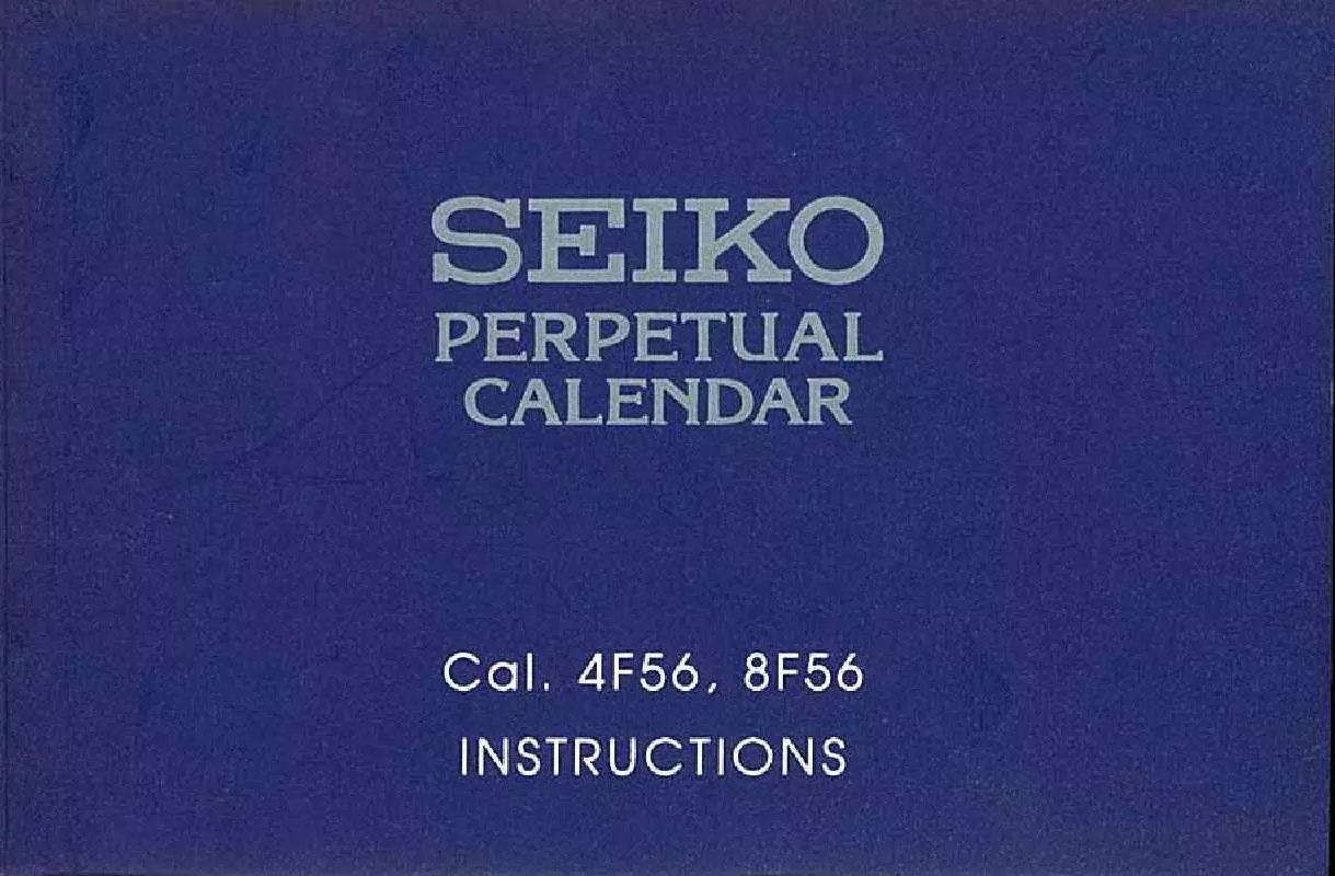 Mode d'emploi SEIKO 4F56
