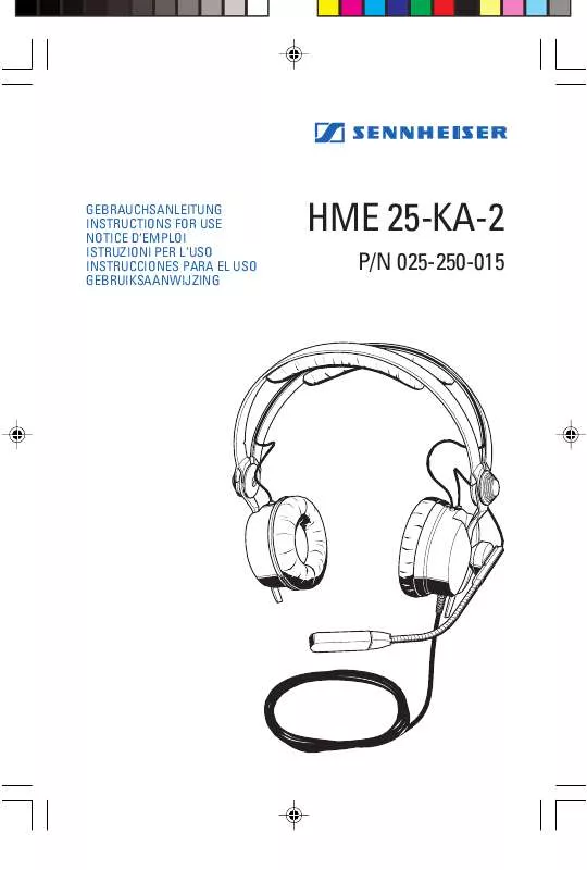 Mode d'emploi SENNHEISER HME 25-KA-2