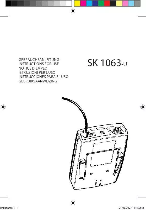 Mode d'emploi SENNHEISER SK 1063-U