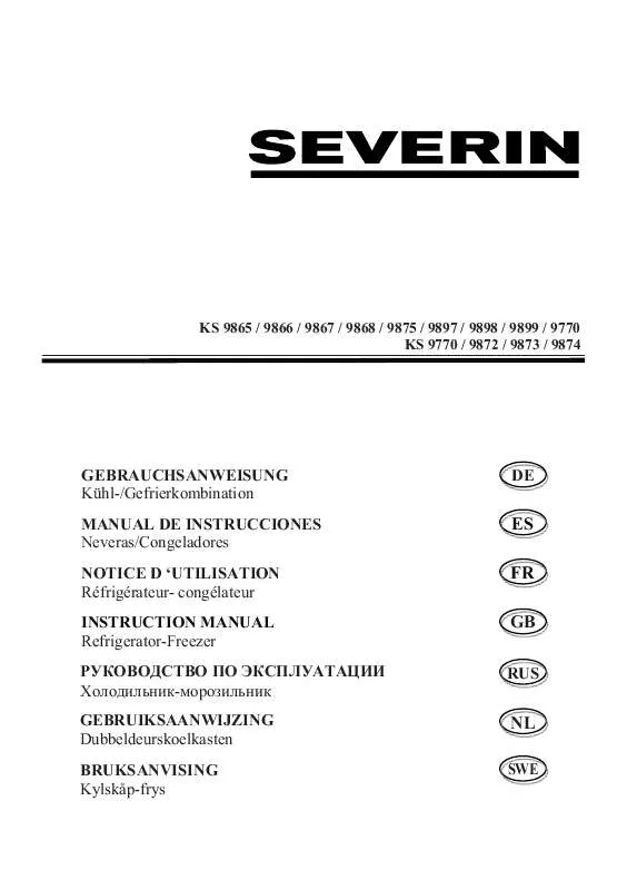 Mode d'emploi SEVERIN KS 9775
