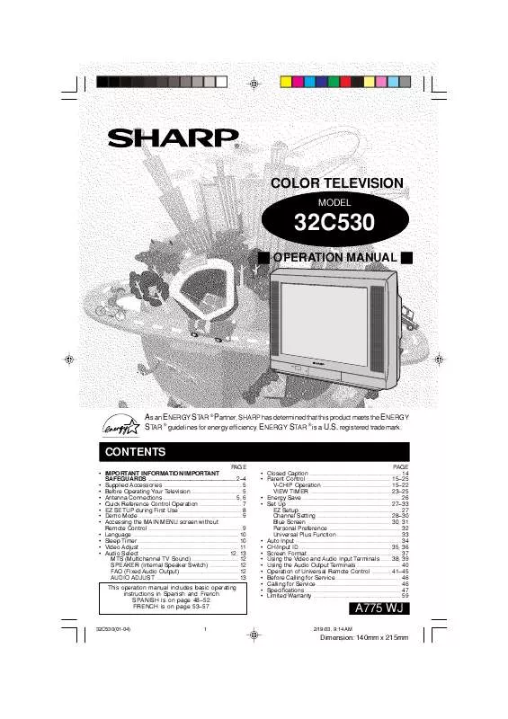 Mode d'emploi SHARP 32C530