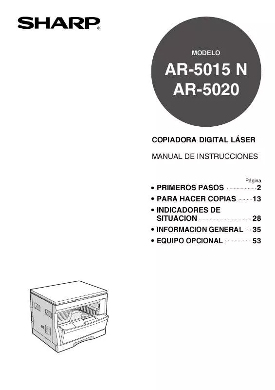 Mode d'emploi SHARP AR-5015N/5020