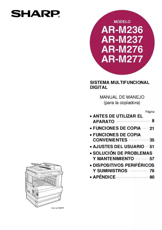 Mode d'emploi SHARP AR-M236/237/276/277