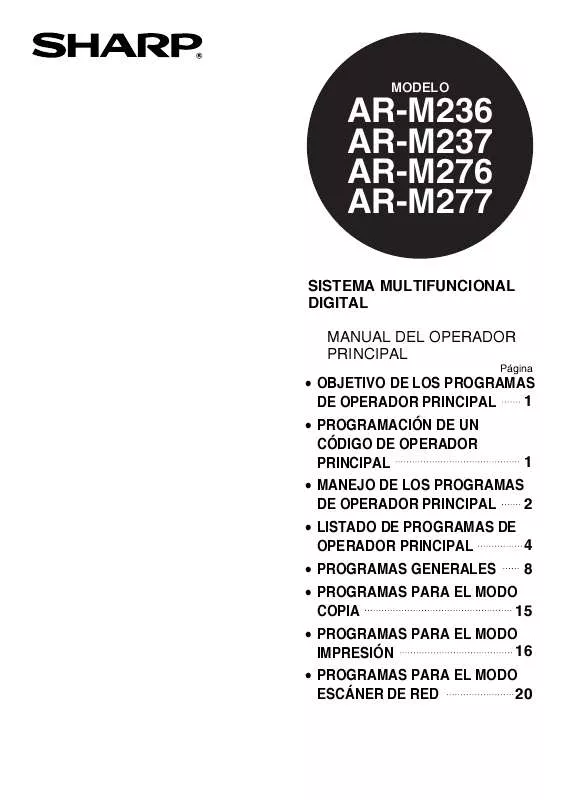 Mode d'emploi SHARP AR-M237